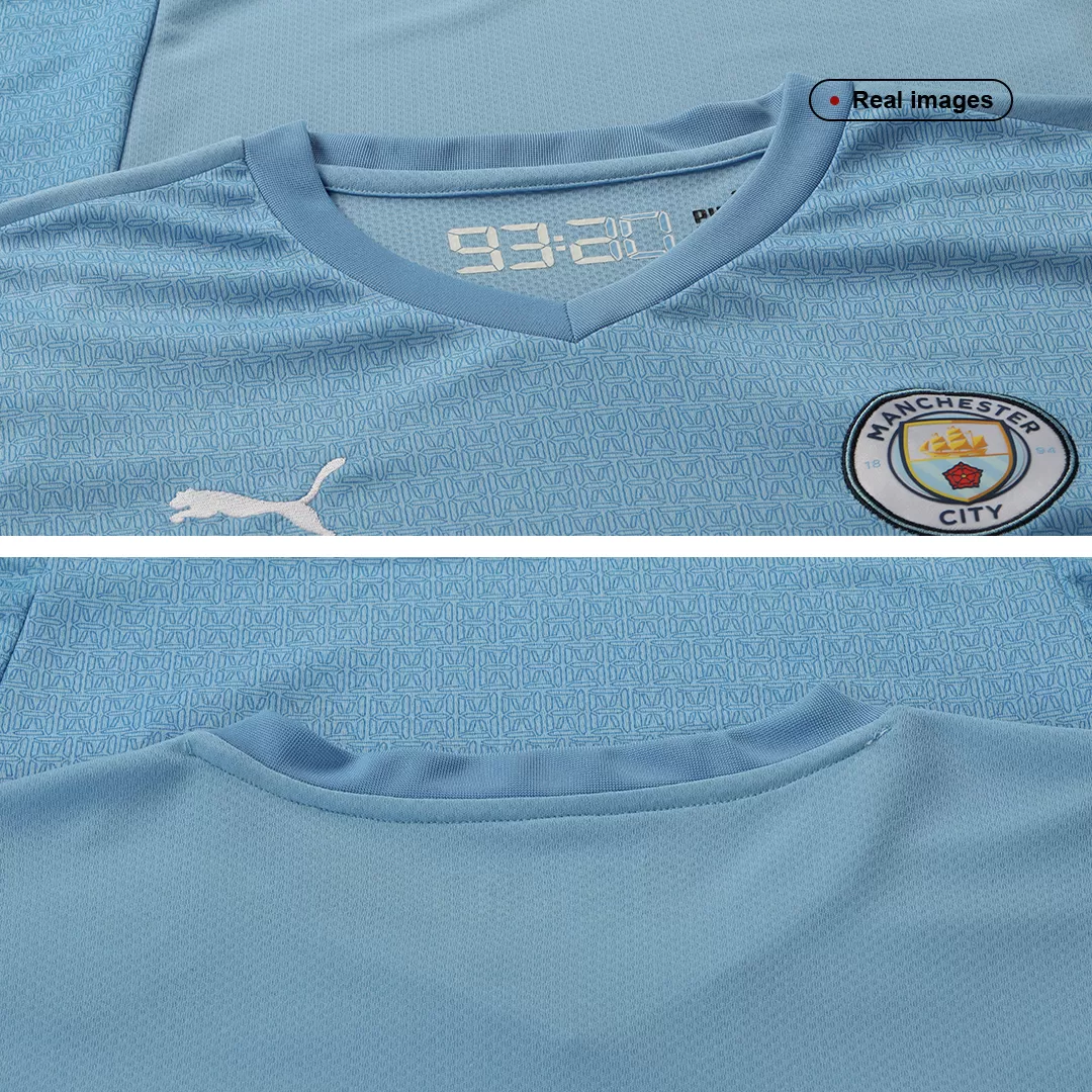 Puma Manchester City Away Shirt 2023-24 Long Sleeve with J.Alvarez 19 Printing