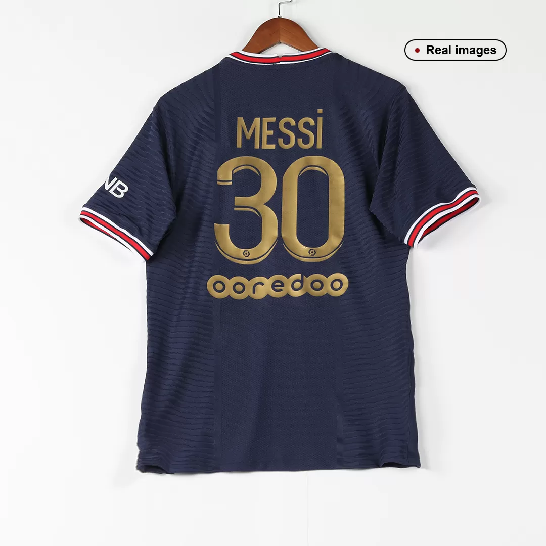 Gimnasia Disturbio crisis Authentic Jordan PSG Home Messi #30 Ballon d'Or Special Gold Font Soccer  Jersey 2021/22