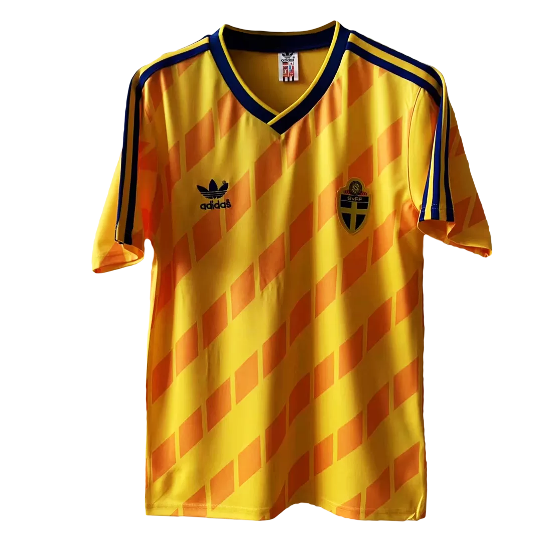 Retro 1988 Sweden Home Soccer Jersey