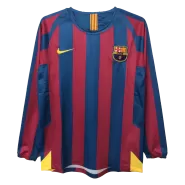 Retro 2005/06 Barcelona Home Long Sleeve Soccer Jersey - soccerdealshop