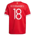 Replica Adidas Bruno Fernandes #18 Manchester United Home Soccer Jersey 2021/22 - UCL - soccerdealshop