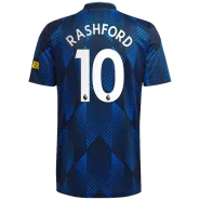 Replica Adidas Marcus Rashford #10 Manchester United Third Away Soccer Jersey 2021/22 - soccerdealshop
