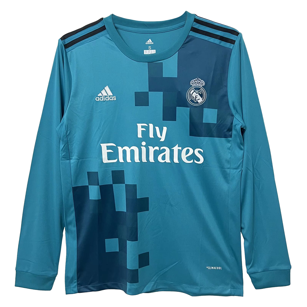 Retro 2017/18 Real Madrid Away Long Sleeve Soccer Jersey - soccerdeal