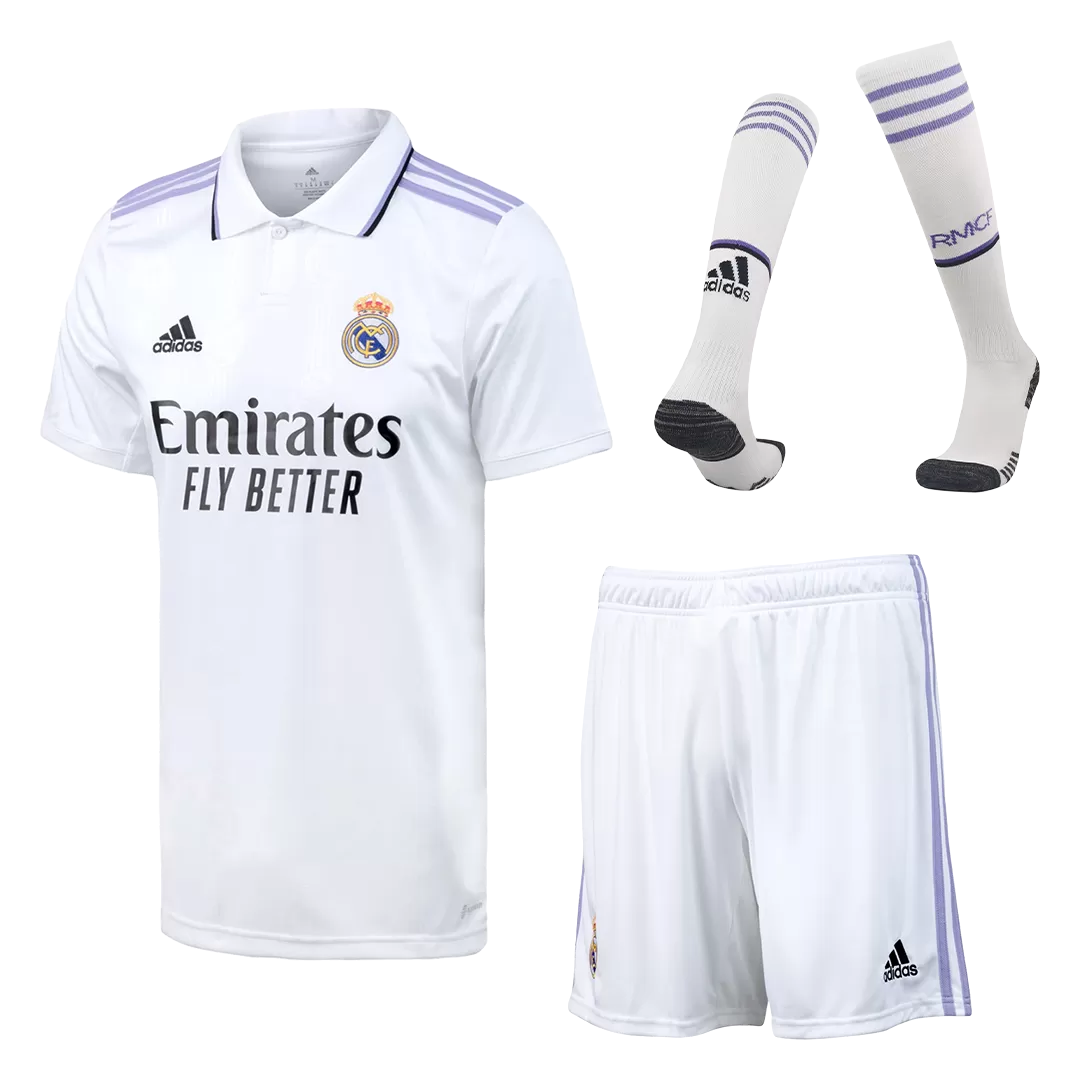 Adidas Real Madrid Home Soccer Jersey Kit(Jersey+Shorts+Socks) 2022/23