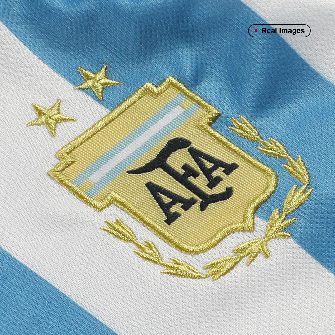 Kid's Argentina 3 Stars Home Soccer Jersey Kit(Jersey+Shorts+Socks) 2022 - soccerdeal