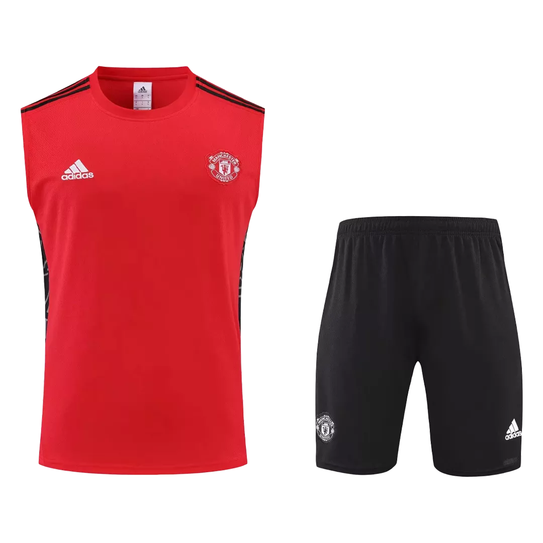 Adidas Manchester United Sleeveless Training Kit (Top+Shorts) 2022/23 - soccerdealshop