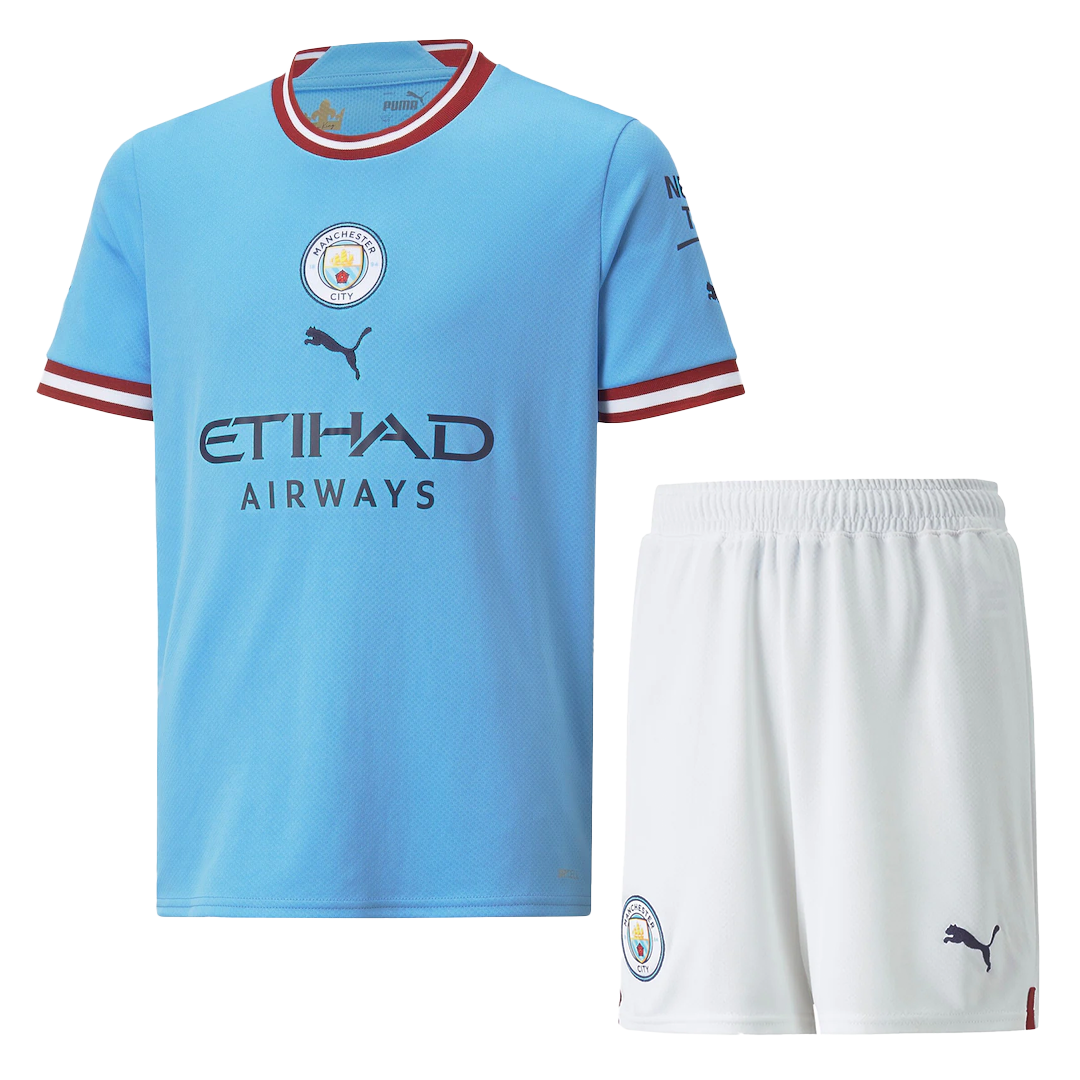 Kid's Puma Manchester City Home Soccer Jersey Kit(Jersey+Shorts) 2022/23
