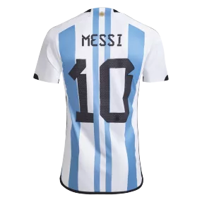 MESSI #10 Argentina 3 Stars Home Soccer Jersey 2022 - soccerdealshop