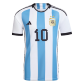 Replica Adidas Messi #10 Argentina Home Soccer Jersey 2022