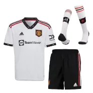 Kid's Adidas Manchester United Away Soccer Jersey Kit(Jersey+Shorts+Socks) 2022/23 - soccerdealshop