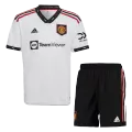 Kid's Adidas Manchester United Away Soccer Jersey Kit(Jersey+Shorts) 2022/23 - soccerdealshop