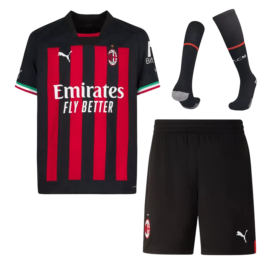 Puma AC Milan Home Soccer Jersey Kit(Jersey+Shorts+Socks) 2022/23