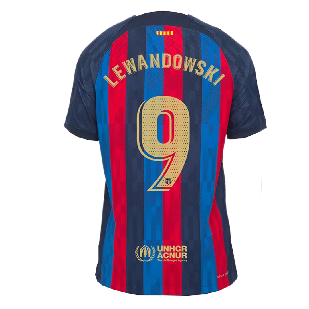 Authentic Lewandowski 9 Barcelona Home Soccer Jersey 202223