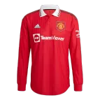 Authentic Adidas Manchester United Home Long Sleeve Soccer Jersey 2022/23 - soccerdealshop