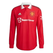Authentic Manchester United Home Long Sleeve Soccer Jersey 2022/23 - soccerdeal