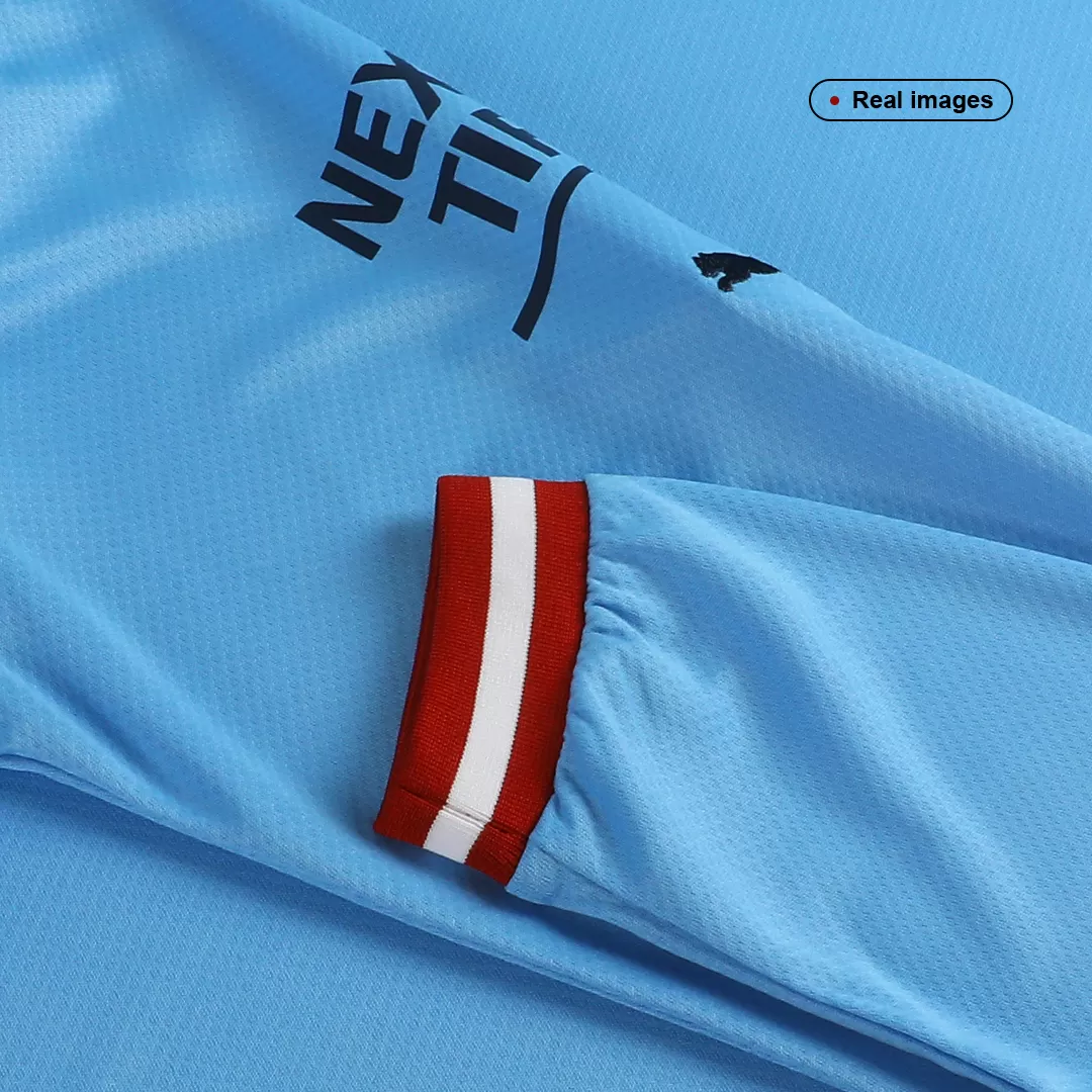 Mcfc Man City Home Jersey 2023/24 Long Sleeve with Haaland 9 Printing