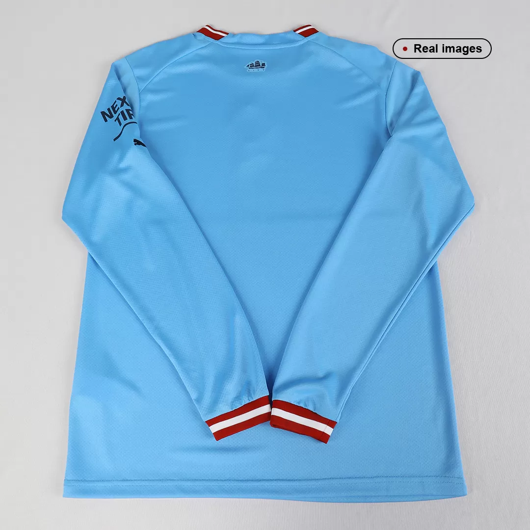 Manchester City 22/23 Home Long Sleeve Soccer Jersey - Zorrojersey