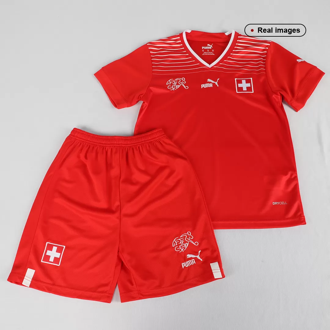 Kid's Puma Switzerland Home Soccer Jersey Kit(Jersey+Shorts) 2022