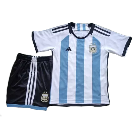 Kid's Argentina Home Soccer Jersey Kit(Jersey+Shorts) 2022 - soccerdeal