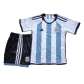 Kid's Adidas Argentina Home Soccer Jersey Kit(Jersey+Shorts) 2022 - soccerdealshop