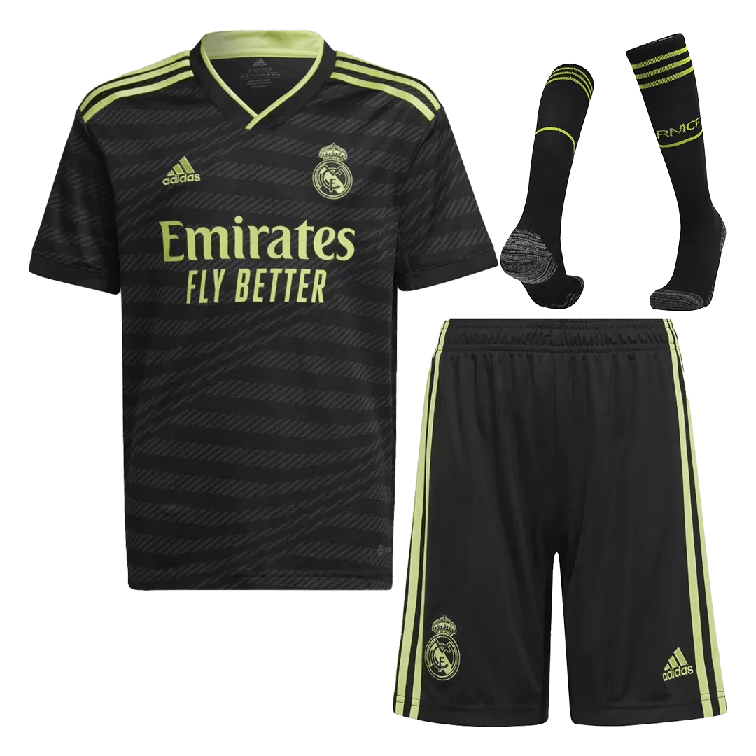 Kid's Real Madrid Third Away Soccer Jersey Kit(Jersey+Shorts+Socks) 2022/23