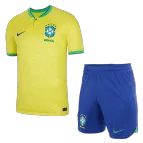 Brazil Home Soccer Jersey Kit(Jersey+Shorts) 2022 - soccerdealshop