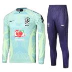 Kid's Brazil Zipper Sweatshirt Kit(Top+Pants) 2022 - soccerdealshop