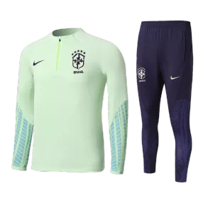Brazil Zipper Sweatshirt Kit(Top+Pants) 2022 - soccerdeal