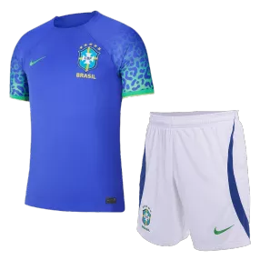 Brazil Away Soccer Jersey Kit(Jersey+Shorts) 2022 - soccerdeal