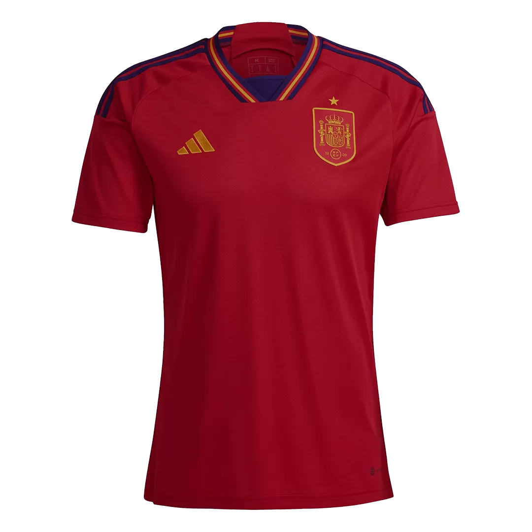 CUSTOM Spain Red 2022 Qatar World Cup Home Soccer Jersey