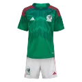 Kid's Adidas Mexico Home Soccer Jersey Kit(Jersey+Shorts) 2022 - soccerdealshop