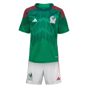 Kid's Mexico Home Soccer Jersey Kit(Jersey+Shorts) 2022 - soccerdeal
