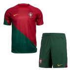 Portugal Home Soccer Jersey Kit(Jersey+Shorts) 2022 - soccerdealshop