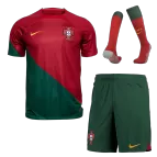 Portugal Home Soccer Jersey Kit(Jersey+Shorts+Socks) 2022 - soccerdealshop