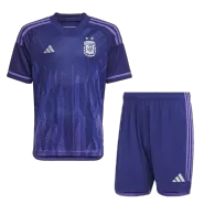Argentina Away Soccer Jersey Kit(Jersey+Shorts) 2022 - soccerdealshop