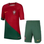 Kid's Portugal Home Soccer Jersey Kit(Jersey+Shorts) 2022/23 - soccerdealshop