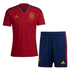 Spain Home Soccer Jersey Kit(Jersey+Shorts) 2022 - soccerdealshop