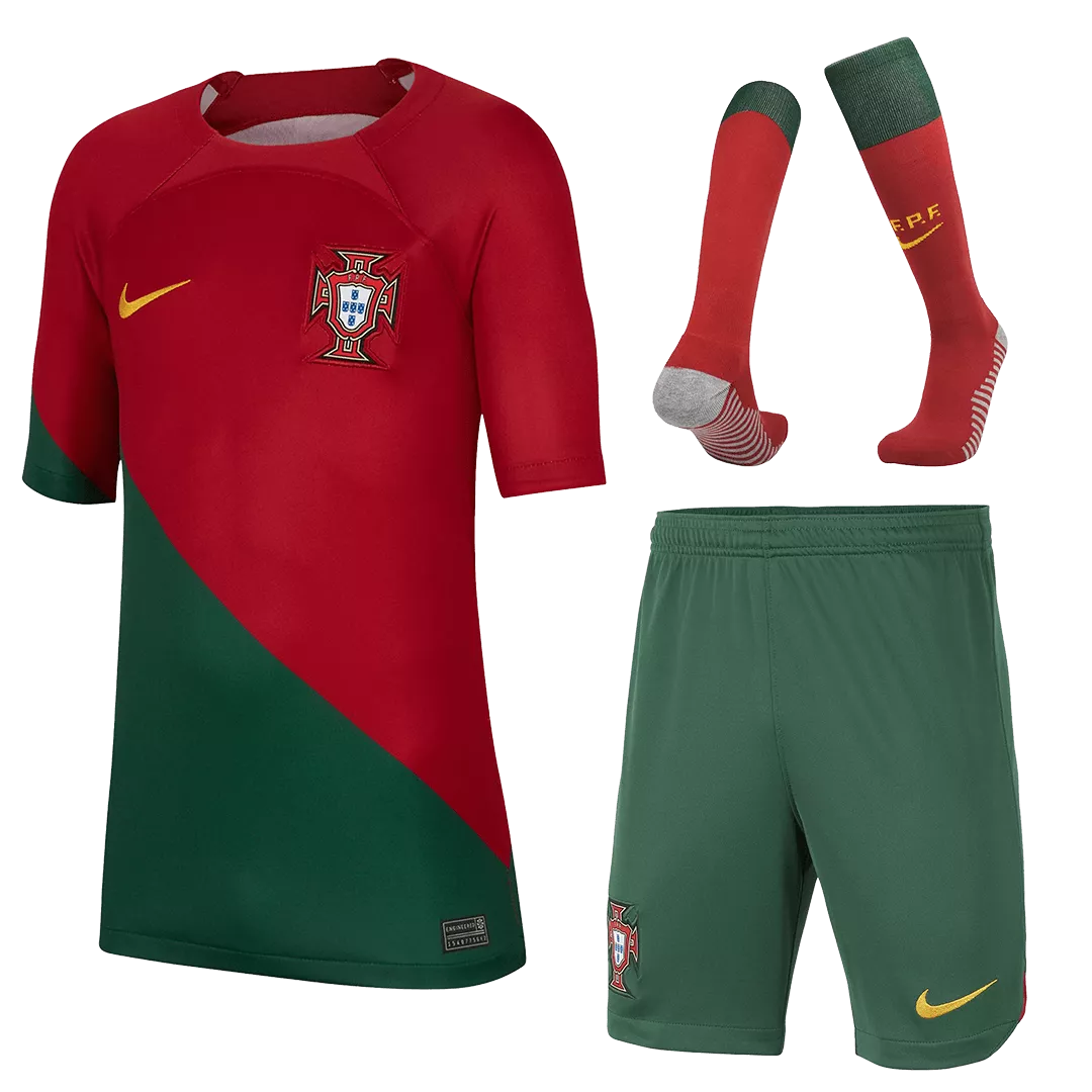 Kid's Portugal Home Soccer Jersey Kit(Jersey+Shorts+Socks) 2022/23