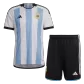 Argentina Home Soccer Jersey Kit(Jersey+Shorts) 2022 - soccerdealshop