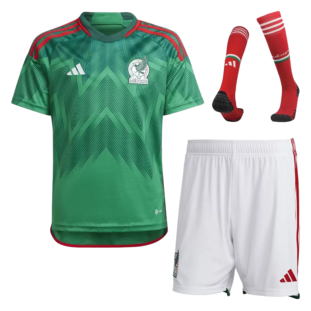 Mexico Home Soccer Jersey Kit(Jersey+Shorts+Socks) 2022