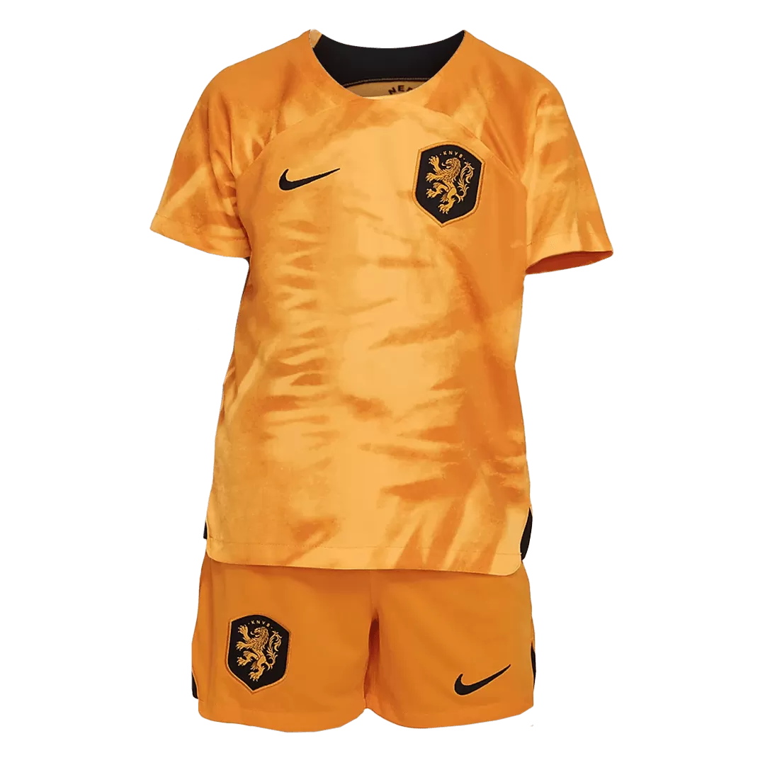 Kid's Netherlands Home Soccer Jersey Kit(Jersey+Shorts) 2022