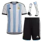 Argentina Home Soccer Jersey Kit(Jersey+Shorts+Socks) 2022 - soccerdealshop