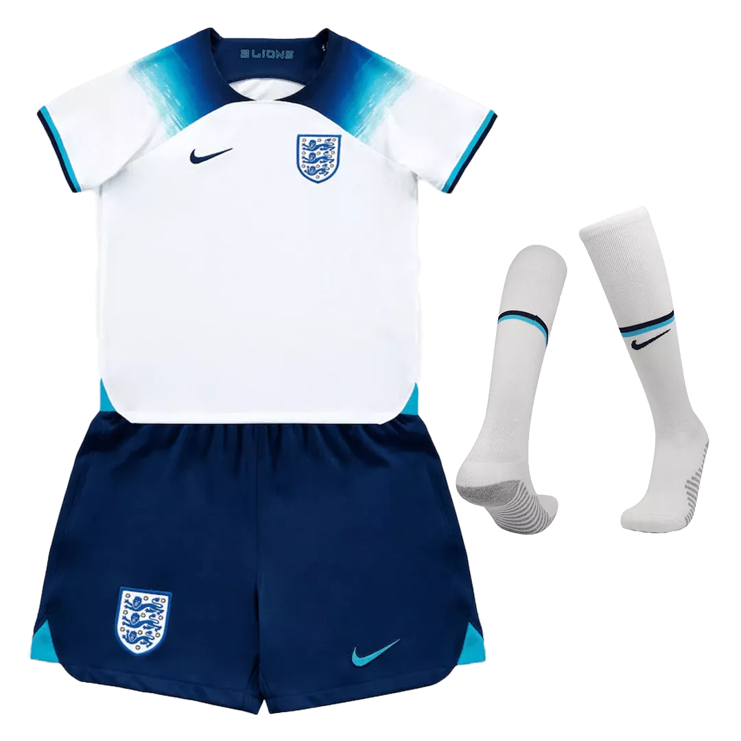 Kid's England Home Soccer Jersey Kit(Jersey+Shorts+Socks) 2022 - soccerdeal