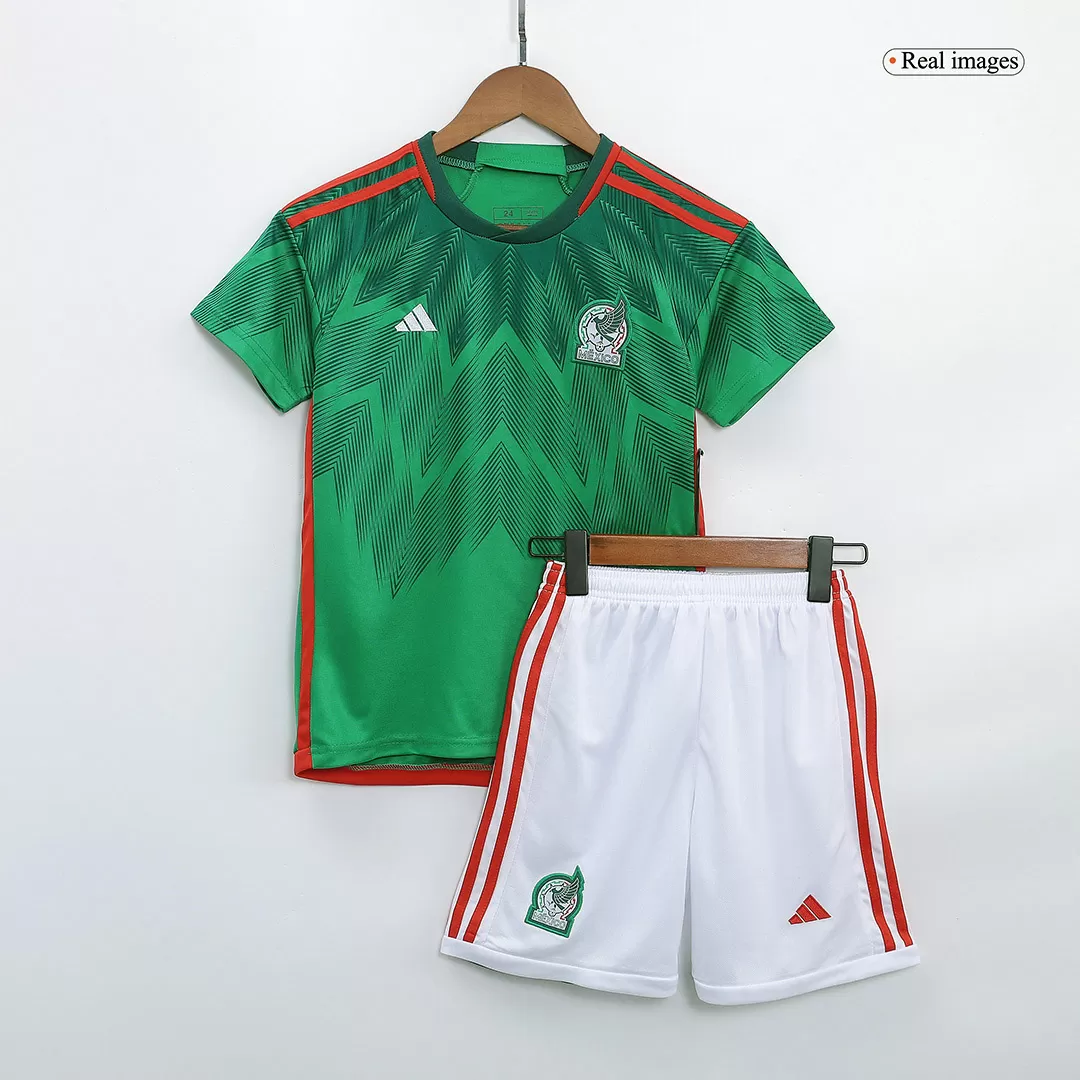 Adidas Mexico 22/23 Junior Short Sleeve T-Shirt Home Green 13-14 Years