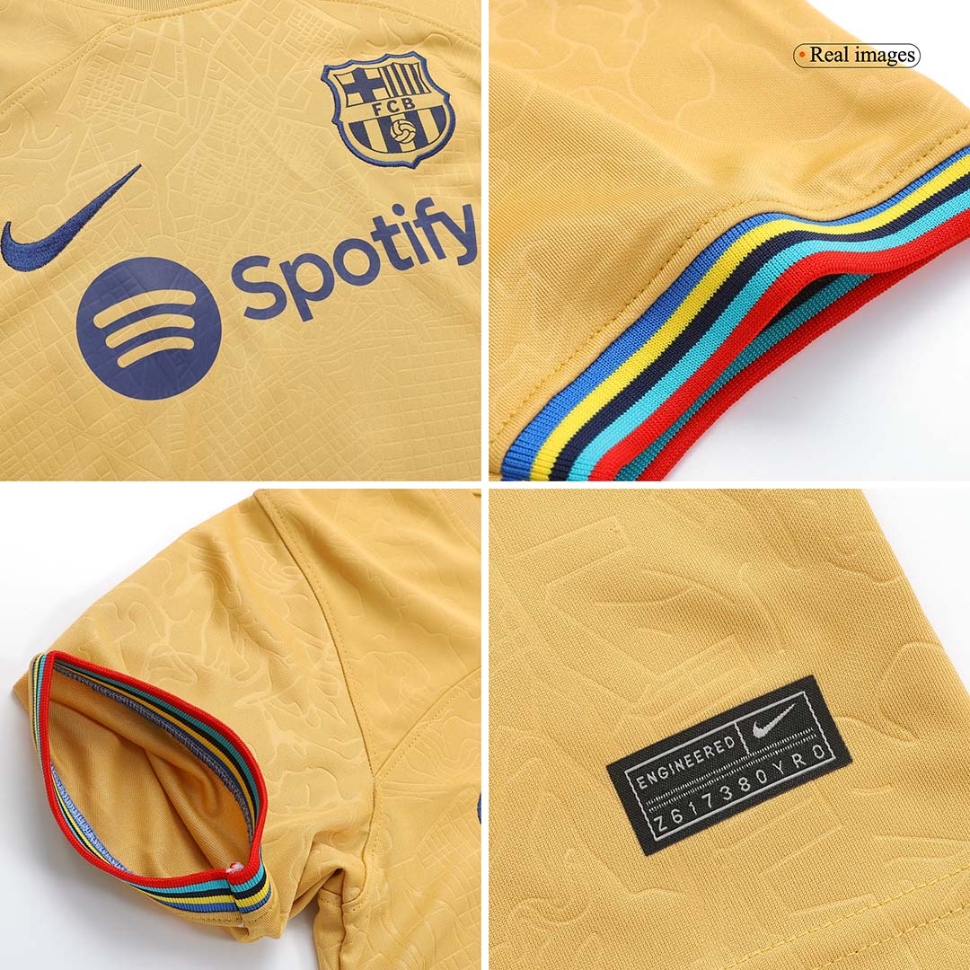 Kid's Barcelona Away Soccer Jersey Kit(Jersey+Shorts) 2022/23 - soccerdeal