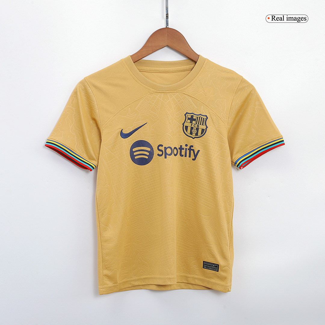 Kid's Barcelona Away Soccer Jersey Kit(Jersey+Shorts) 2022/23 - soccerdeal