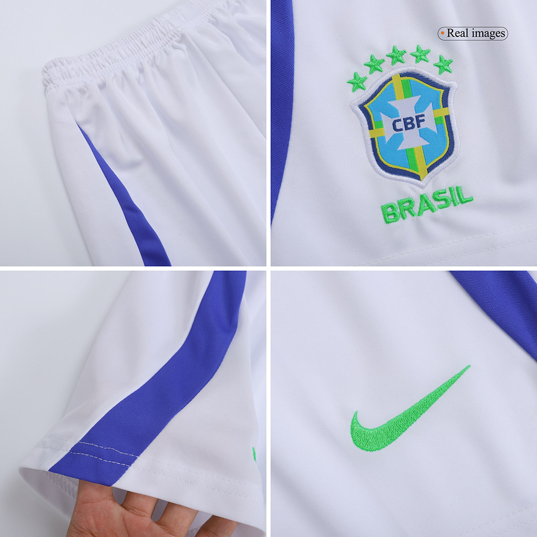 Kid's Brazil World Cup Away Soccer Jersey Kit(Jersey+Shorts) 2022 - soccerdeal