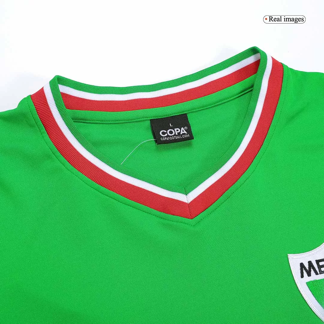 1970 Mexico Home Green Retro Soccer Jersey