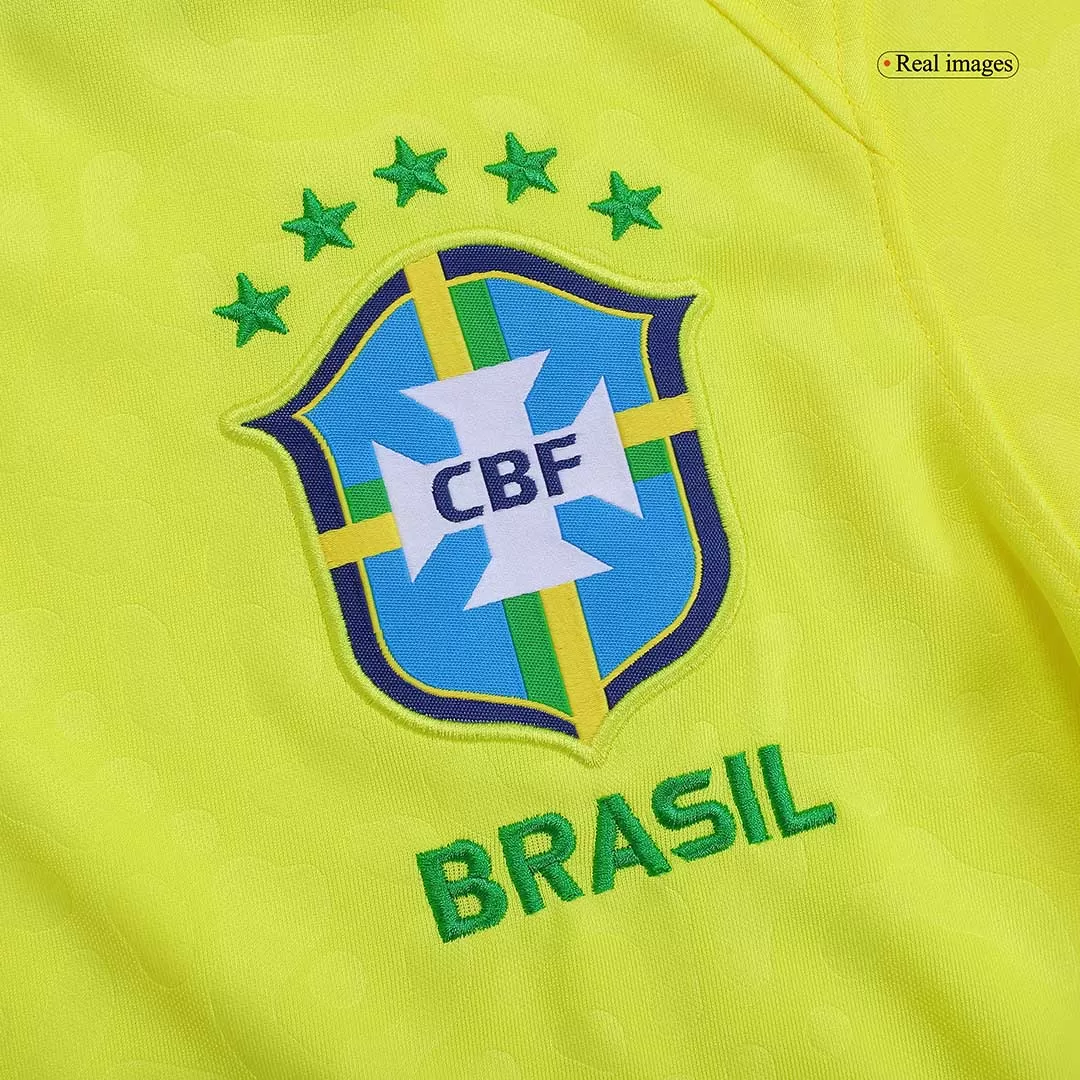 Neymar Jr 10 Brazil 2022-23 Men Home Long Sleeve Jersey National Team -  Praise To Heaven