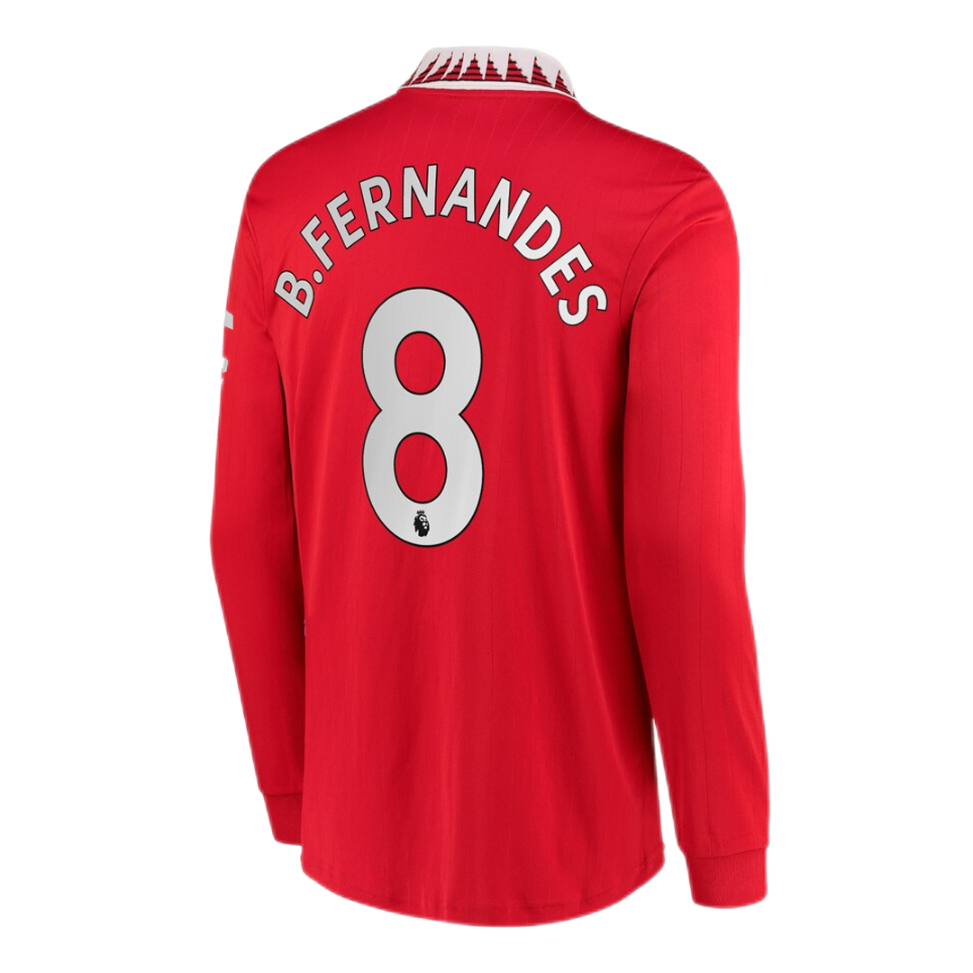 B.FERNANDES #8 Manchester United Home Long Sleeve Soccer Jersey 2022/23 - soccerdeal
